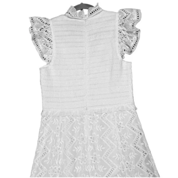sea zippy smocked midi dress SEA NEW YORK NWT White Zippy Smocked Midi Dress 8